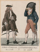 A Man of Fashion, in 1700. A Fashionable Man in 1800. NPG D47137