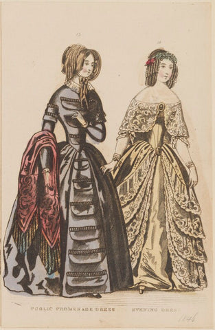 'Public promenade dress. Evening dress', December 1845 NPG D47954