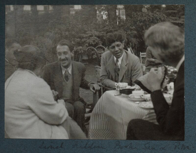 Gertrude emerson sen; lionel tilden; boshi sen; philip edward morrell npg ax143947