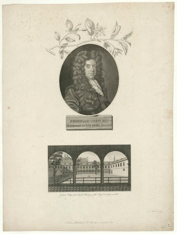 Nehemiah grew with 'gresham college, where the first meetings of the royal society were held' npg d34946