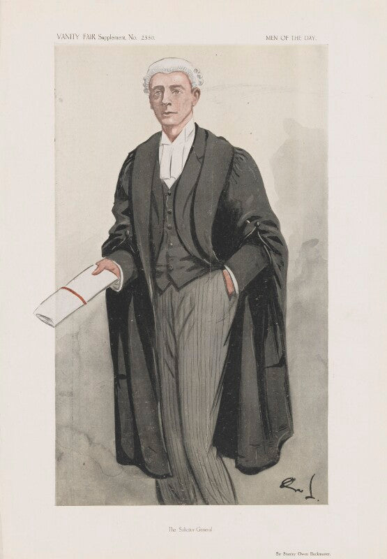 Stanley owen buckmaster, 1st viscount buckmaster ('men of the day. no. 2350. "the solicitor general."') npg d45740