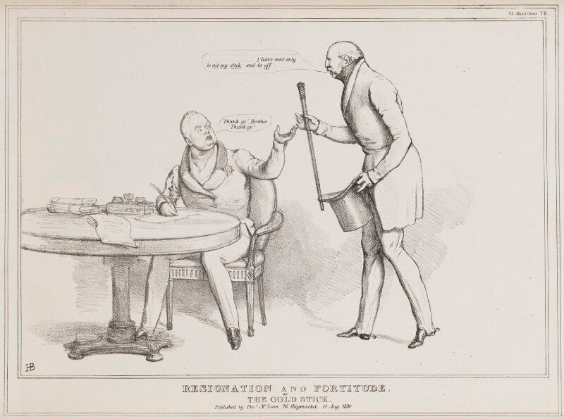 Resignation and fortitude. or the gold stick (king william iv; ernest augustus, duke of cumberland and king of hanover) npg d41014