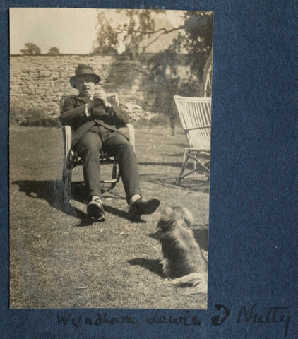 Wyndham Lewis with Lady Ottoline's dog 'Nutty' NPG Ax141270