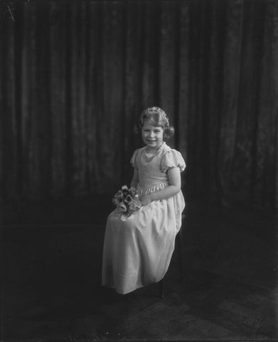 Princess Elizabeth (Queen Elizabeth II) as bridesmaid at the wedding of Lady May Cambridge and Henry Abel Smith NPG x32584
