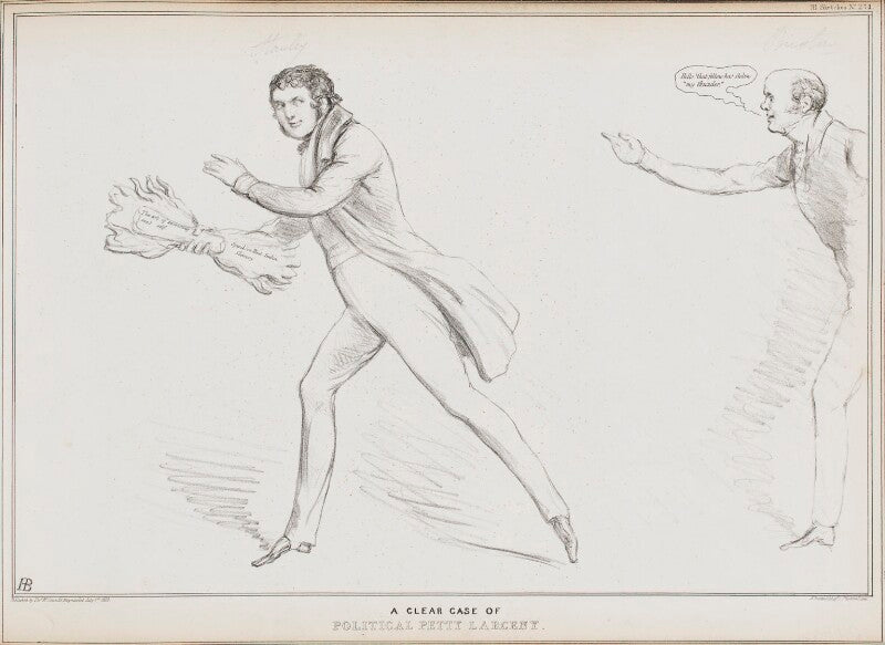 A clear case of political petty larceny (edward law, 1st earl of ellenborough; alexander baring, 1st baron ashburton) npg d41206