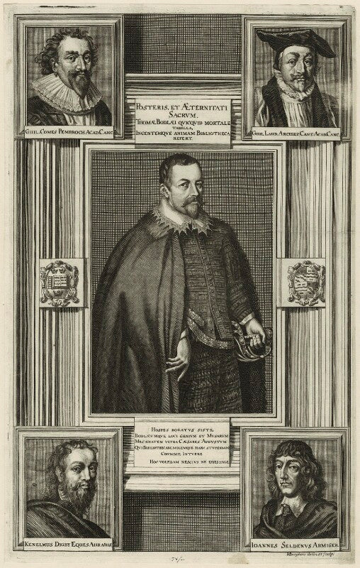 Sir thomas bodley, william laud, sir kenelm digby, william herbert, 3rd earl of pembroke, john selden npg d25544