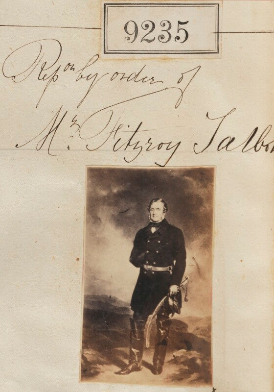 'reproduction by order of mr fitzroy talbot' npg ax59058