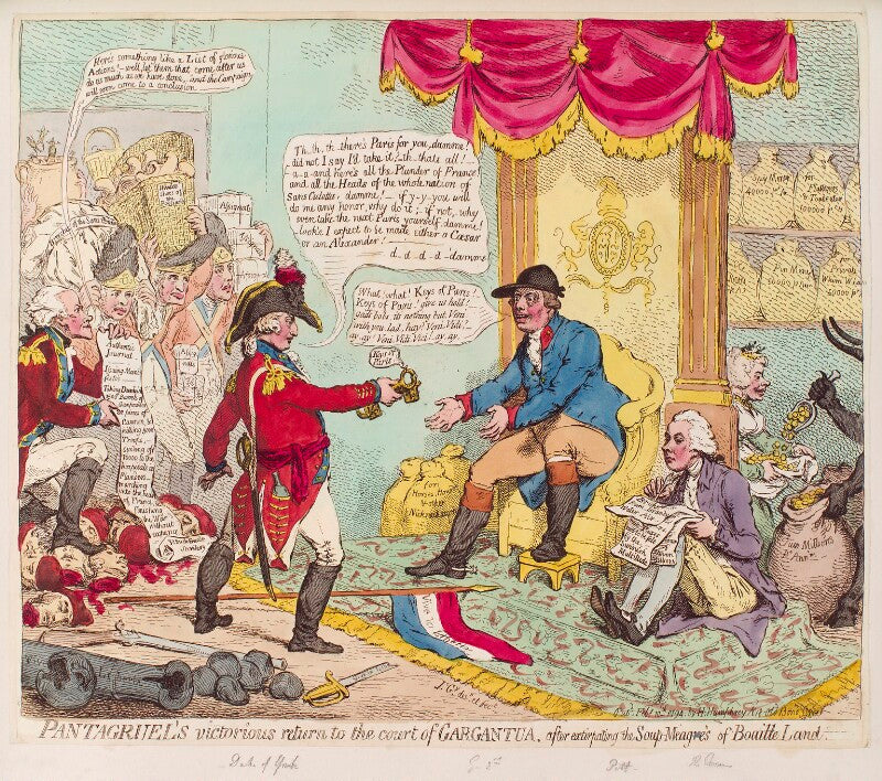 'pantagruel's victorious return to the court of gargantua. after extirpating the soup meagres of bouille land' npg d12484