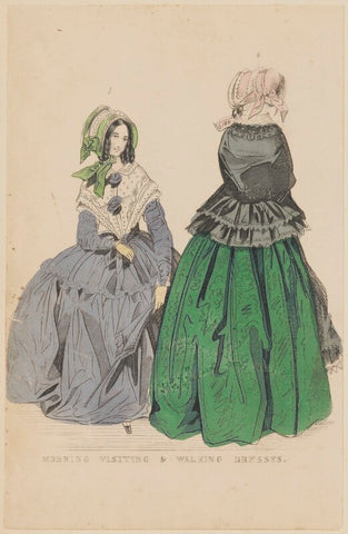 'Morning visiting and walking dresses', July 1844 NPG D47930