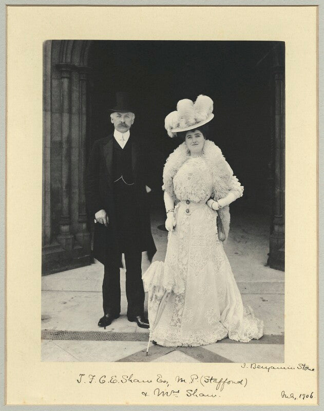 Sir (theodore frederick) charles edward shaw, 1st bt; emily white (née bursill), lady shaw npg x35062