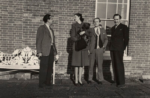 Arthur Jeffress; Audrey Grace Denison (née Bowles) with her dog; Michael Sherard (Malcolm Henry Sherrard); Budge Fraser NPG x47330