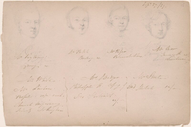 Mr peyton; dr patch; mr piper; mr carr with sketchbook notes npg d23313(24)