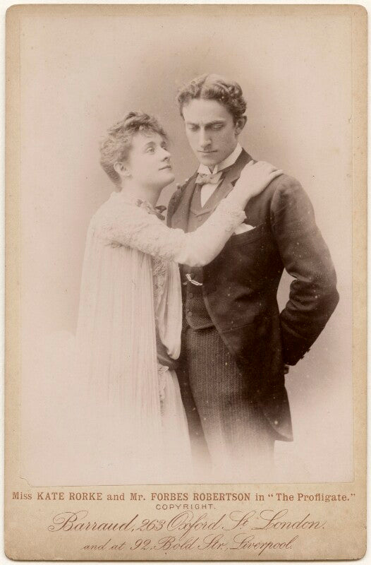 Kate rorke (mrs douglas cree) as leslie brudenell; sir johnston forbes robertson as dunstan renshaw in 'the profligate' npg x197306