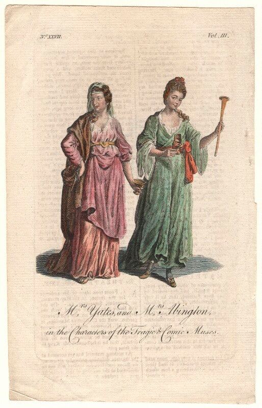Mary ann yates; frances abington (née barton) in the characters of the tragic and comic muses npg d8958