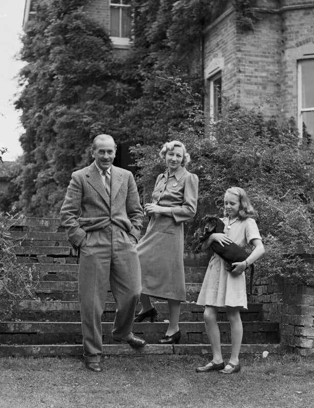 Miriam edna (née ludford), lady stapleton; miles talbot, 9th baron stapledon; susan penelope fulford dobson (née stapleton) npg x78442