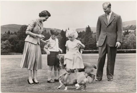 'The Royal Family at Balmoral' (Queen Elizabeth II; King Charles III; Princess Anne; Prince Philip, Duke of Edinburgh) NPG x193029