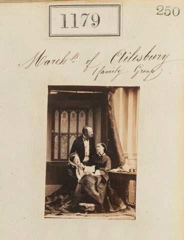 'Marchioness of Ailesbury family group' (Mary Caroline (née Herbert), Marchioness of Ailesbury; George William Frederick Brudenell-Bruce, 2nd Marquess of Ailesbury; possibly Countess Henrietta Louisa Elizabeth Danneskjold-Samsöe) NPG Ax50637