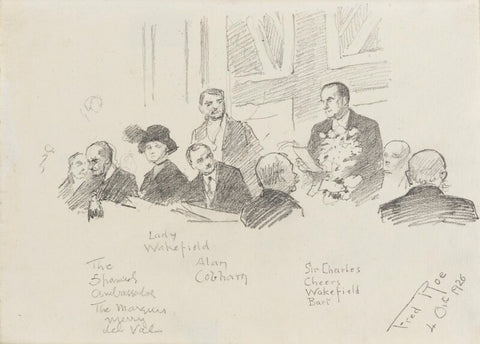 Sir Charles Cheers Wakefield; Sir Alan John Cobham and eight unknown others NPG D43179b