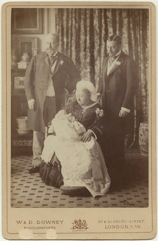'Four Generations' (King Edward VII; Prince Edward, Duke of Windsor (King Edward VIII); Queen Victoria; King George V) NPG Ax5548