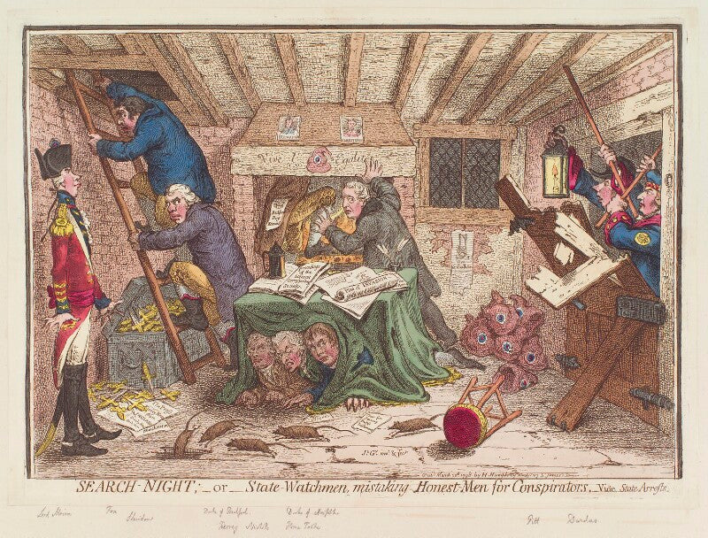 'search night;   or   state watchmen mistaking honest men for conspirators' npg d12633