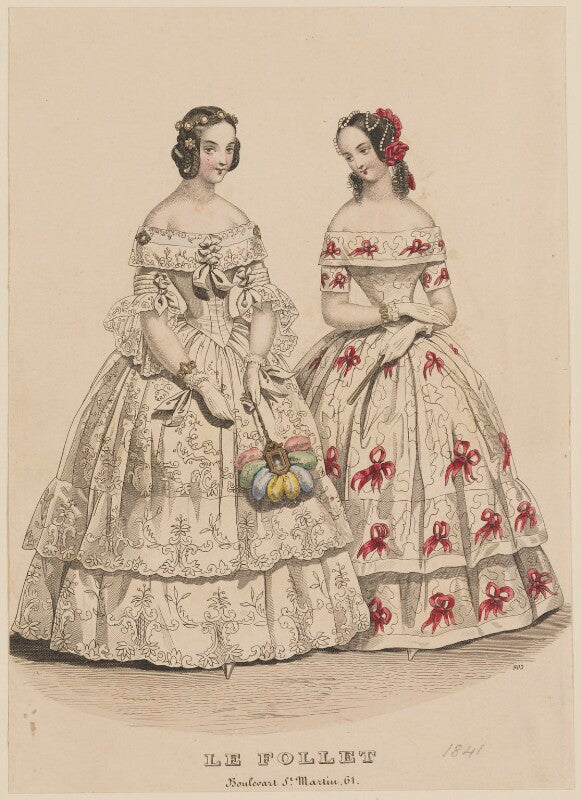 Ball and dinner dresses, february 1841 npg d47872
