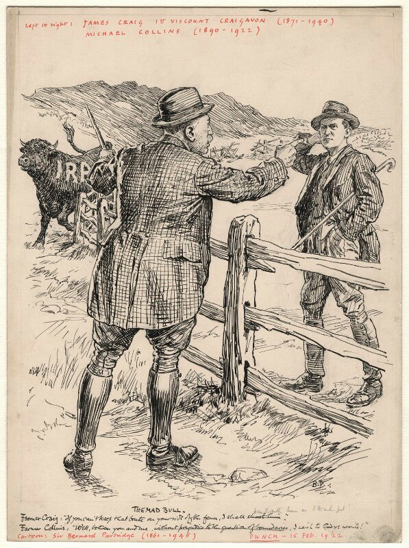 The mad bull (james craig, 1st viscount craigavon; michael collins) npg d9698