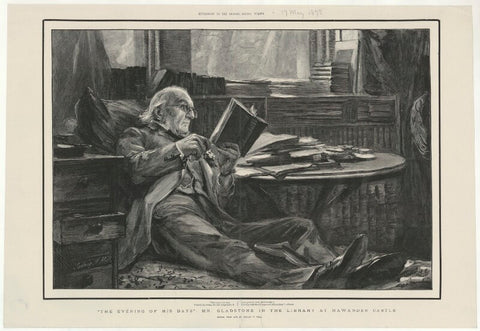 William Ewart Gladstone ('The evening of his days: Mr Gladstone in the library at Hawarden Castle') NPG D34518