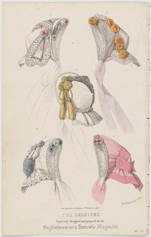 'The Fashions'. Plate of bonnets, May 1861 NPG D47988