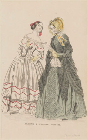 'Evening and walking dresses', July 1844 NPG D47935