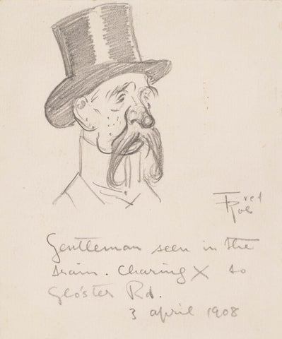 'Gentleman seen in the train - Charing Cross to Gloucester Road' (Unknown man) NPG D43082