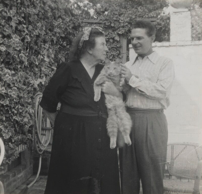 Baroness catherine d'erlanger with unknown man and cat npg ax105801