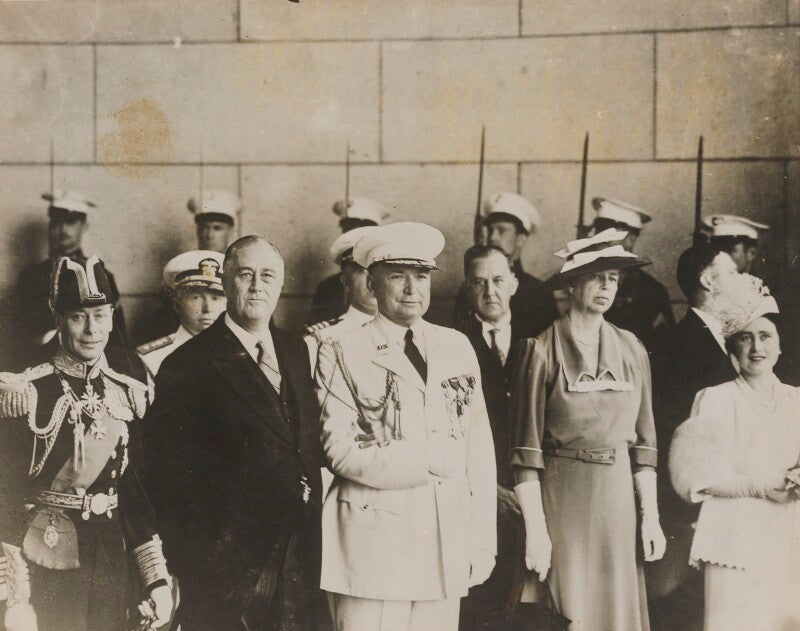 Edwin watson; franklin d. roosevelt; eleanor roosevelt; king george vi; queen elizabeth, the queen mother npg x76557
