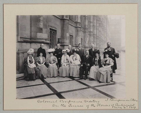 'Colonial Conference Visitors on the Terrace of the Houses of Parliament' NPG x135548