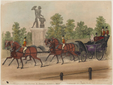 'The Queen and Prince Albert taking an airing in Hyde Park' (Queen Victoria; Prince Albert of Saxe-Coburg-Gotha) NPG D8159