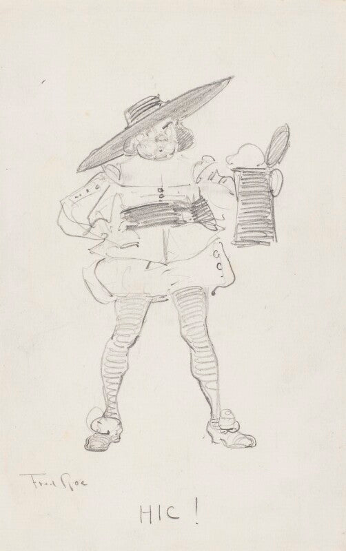 Comic sketch. 'hic!' (unknown sitter) npg d43073