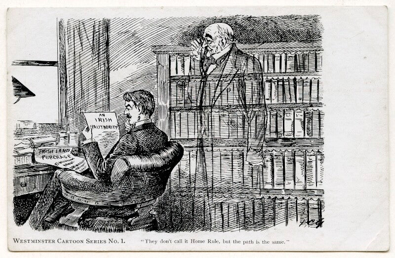 They don't call it home rule, but the path is the same (probably george wyndham; william ewart gladstone) npg d42276