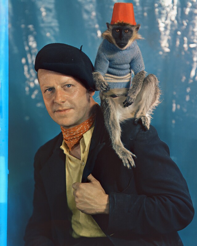 Jimmy the monkey and unidentified model npg x220305