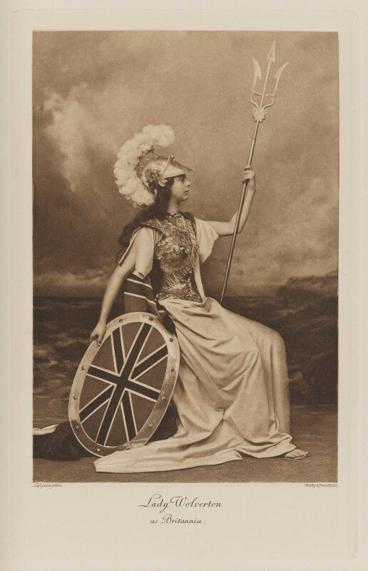 Edith amelia (née ward), lady wolverton as britannia npg ax41044