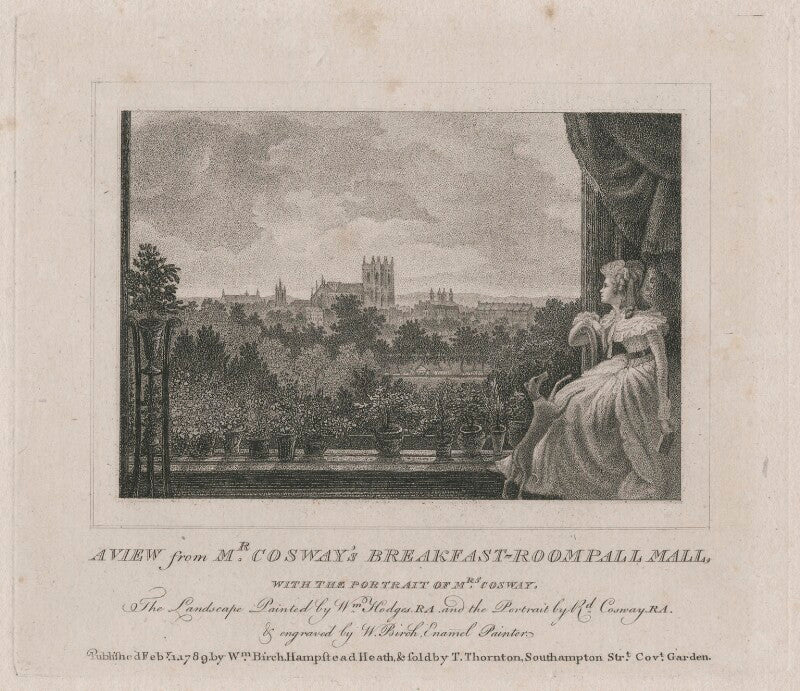 'a view from mr cosway's breakfast room pall mall, with the portrait of mrs cosway' npg d13728