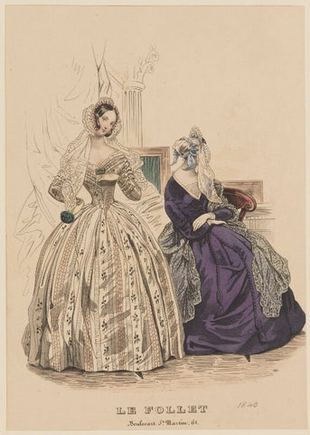 'Dinner dress and toilette d'interieur', November 1840 NPG D47868