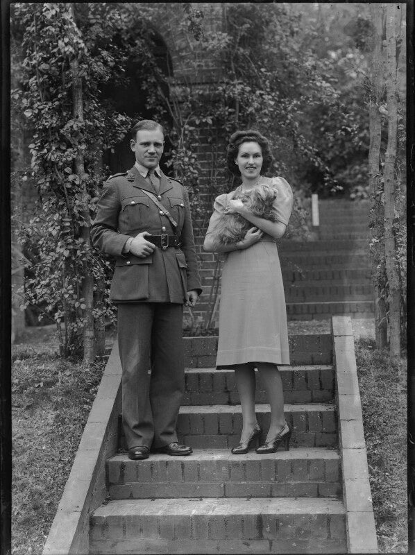 Cordelia mary (née stephen), lady greenway; (charles) paul greenway, 3rd baron greenway and dog npg x178137