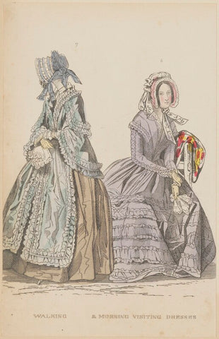 'Walking and morning visiting dresses', June 1844 NPG D47942