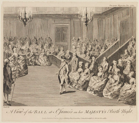 'A view of the ball at St James's on her Majesty's birth night' NPG D14975