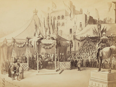 Knighting of Sir John Morris by Queen Victoria during her visit to Wolverhampton in 1866 NPG Ax137694