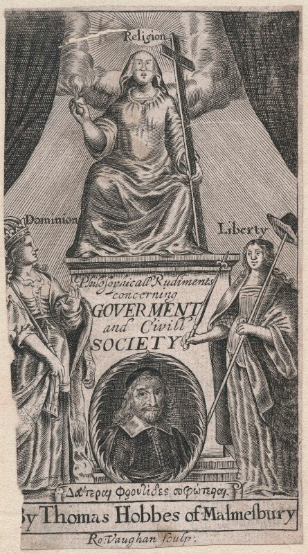 Thomas hobbes in the title to 'philosophicall rudiments' npg d42992