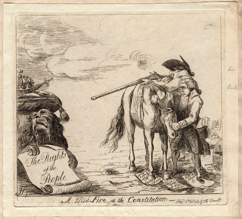 'a mis fire at the constitution' (charles james fox; richard brinsley sheridan) npg d9541