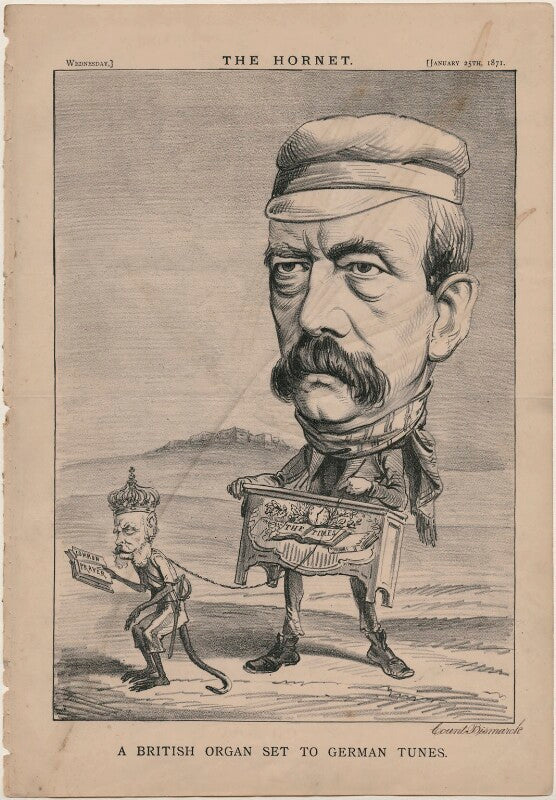 'a british organ set to german tunes' (wilhelm i, emperor of germany and king of prussia; prince otto edward leopold von bismarck schonhausen) npg d48220