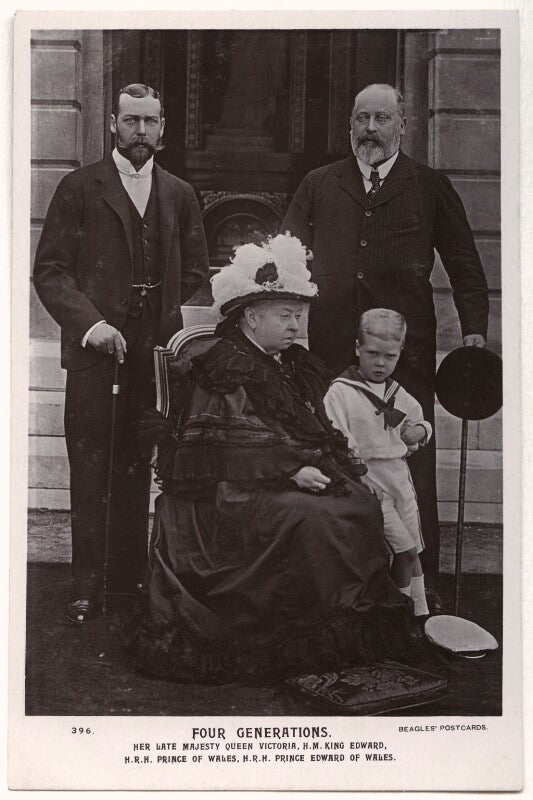Four generations' (king george v; queen victoria; king edward vii; prince edward, duke of windsor (king edward viii)) npg x135121