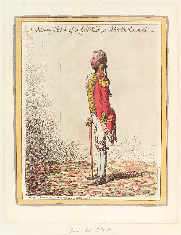 William schaw cathcart, 1st earl cathcart ('a military sketch, of a gilt stick, or poker emblazoned') npg d12739