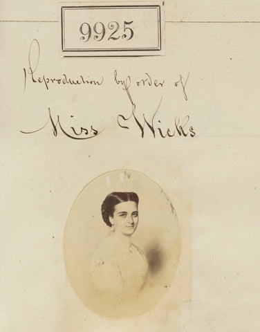 'Reproduction by order of Miss Wicks' NPG Ax59643